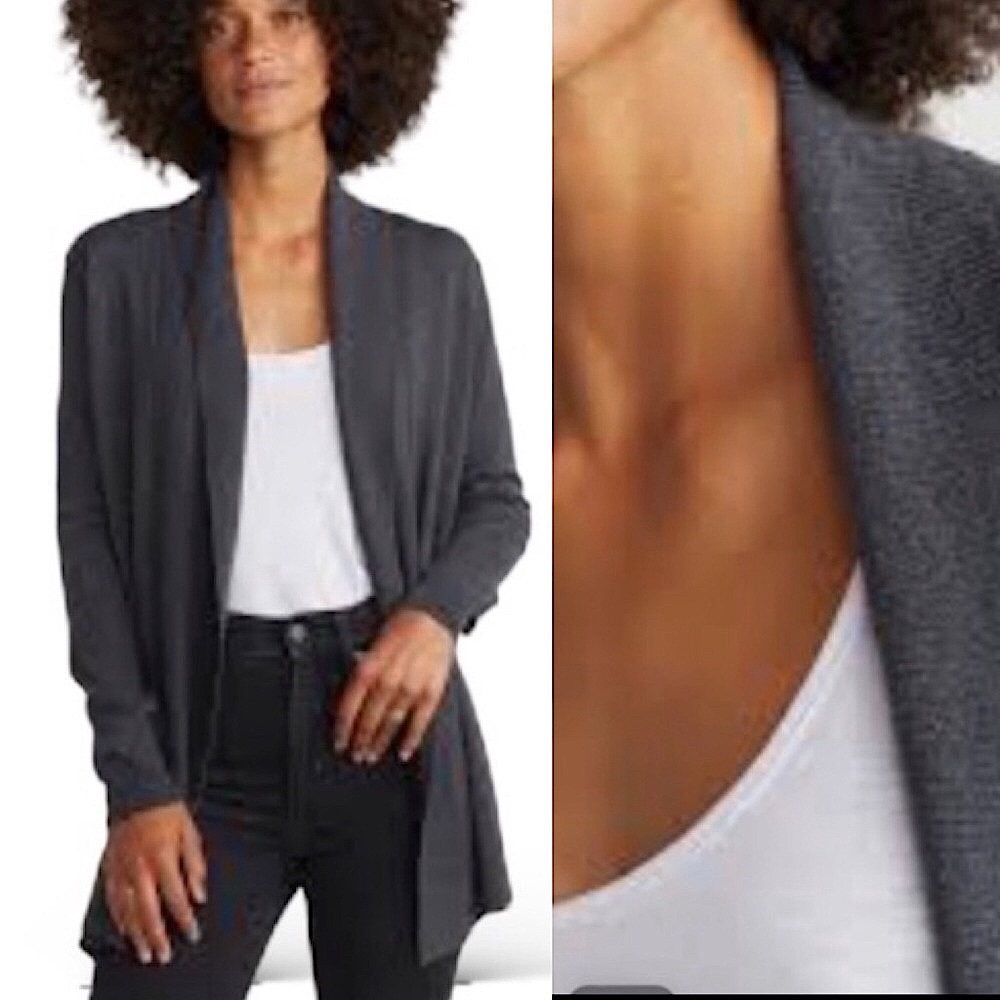 Marine Layer Mae Cardigan in Charcoal Heather Size S